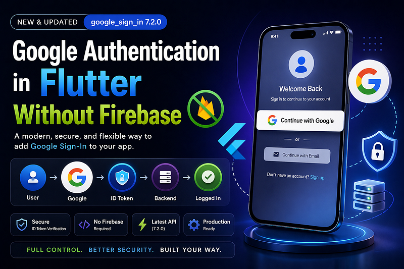 Implementing Google Authentication in Flutter Without Firebase: Using the Latest google_sign_in (7.2.0)