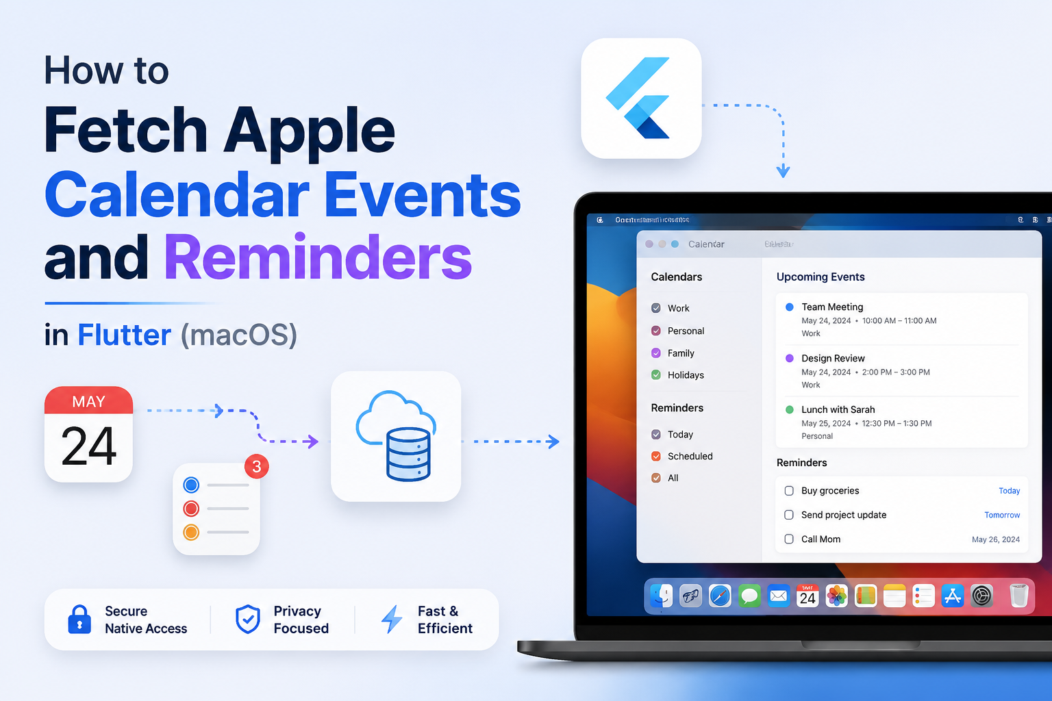 How to Fetch Apple Calendar Events and Reminders in Flutter (macOS)