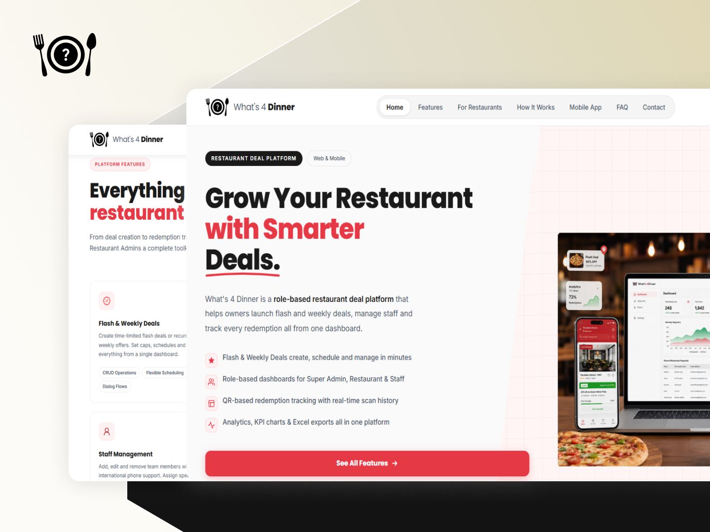 What’s 4 Dinner – Restaurant Deal & Admin Platform
