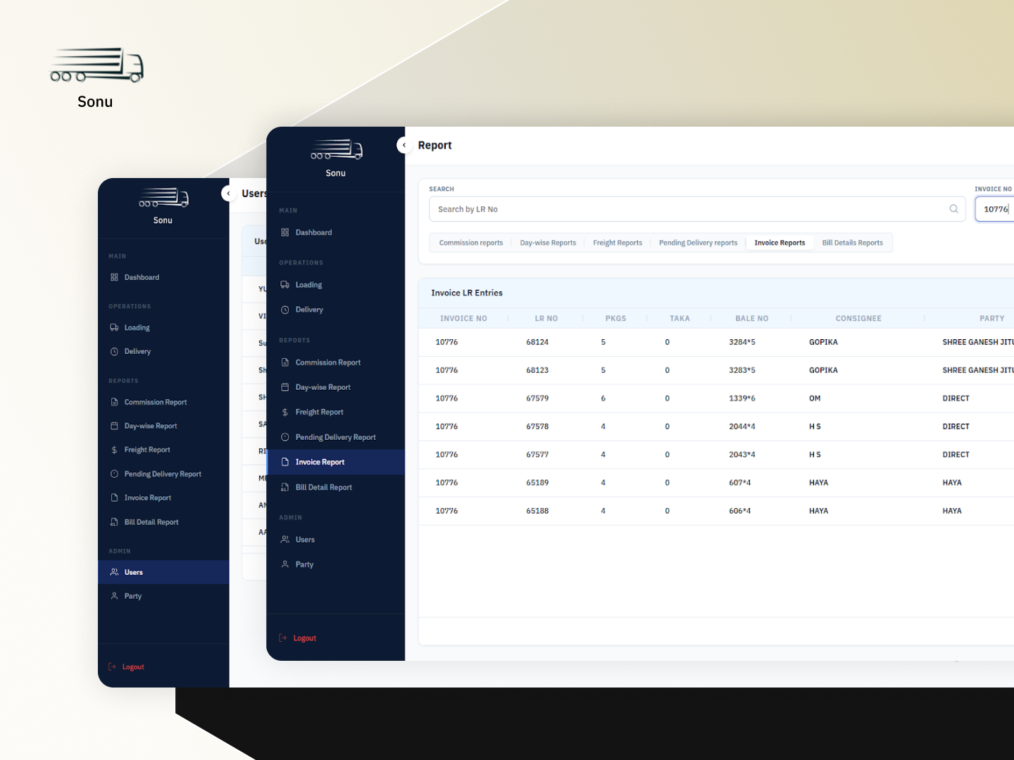 Sonu Roadlines Admin Portal