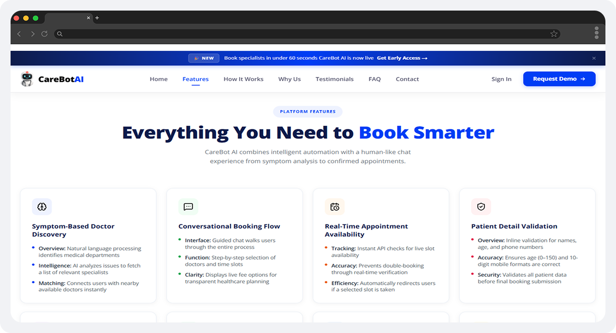 CareBot AI – AI-Powered Doctor Appointment Booking screen 2