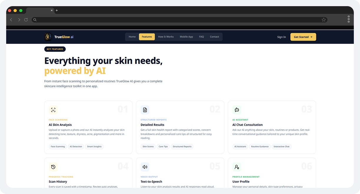 TrueGlow AI – AI-Powered Skincare App screen 2