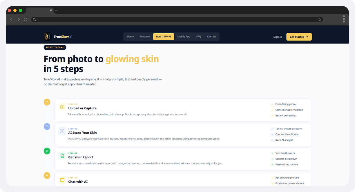 TrueGlow AI – AI-Powered Skincare App screen 3