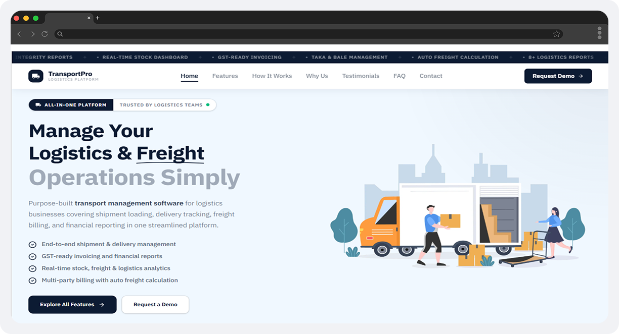 TransportPro – Transport Management Software screen 1