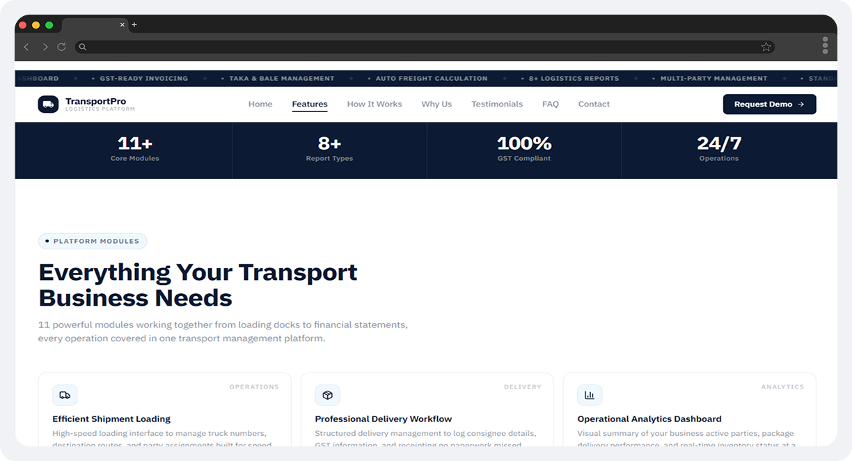 TransportPro – Transport Management Software screen 2