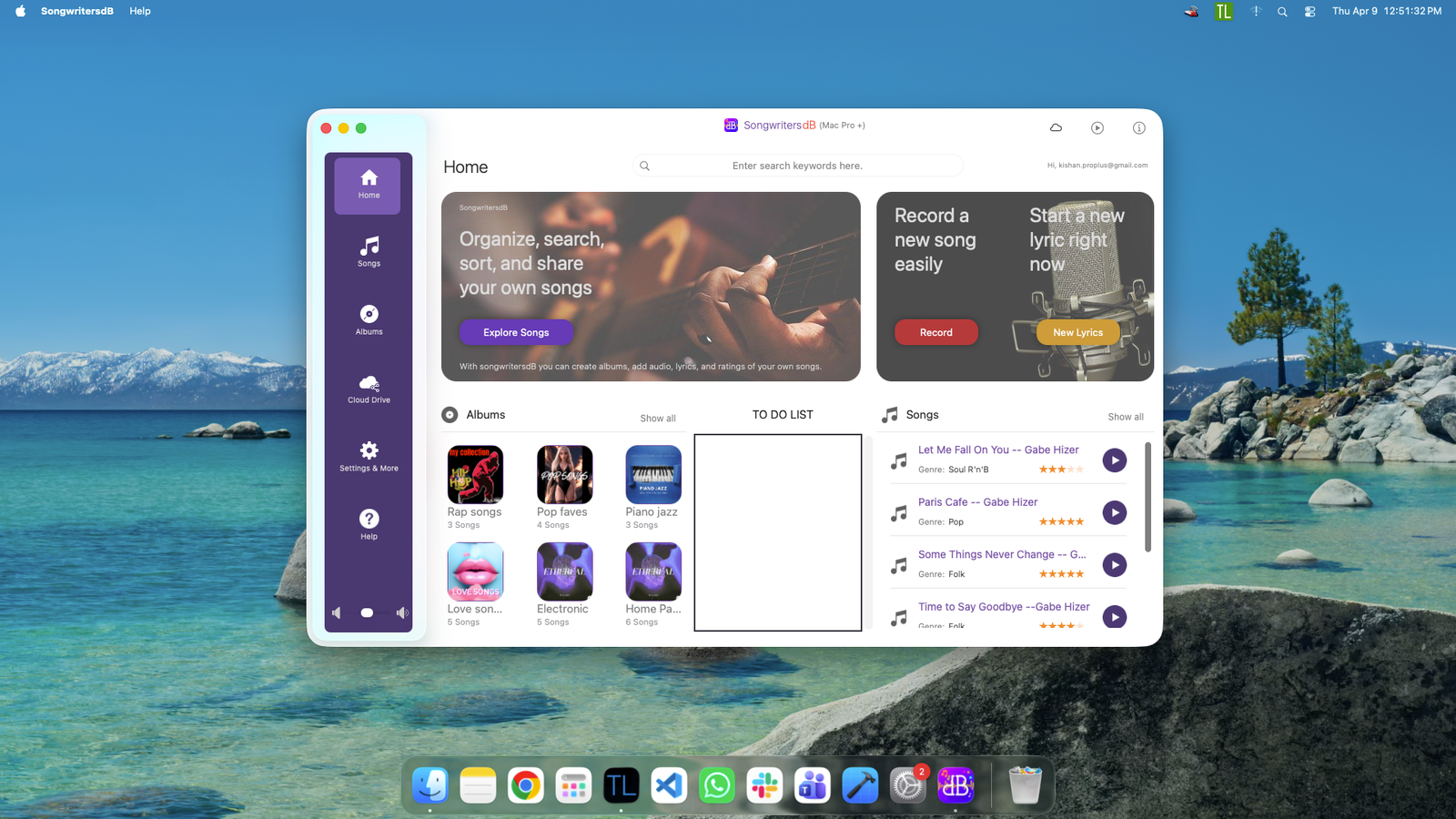 SongwritersdB – Professional Songwriting & Music Cataloging Suite screen
