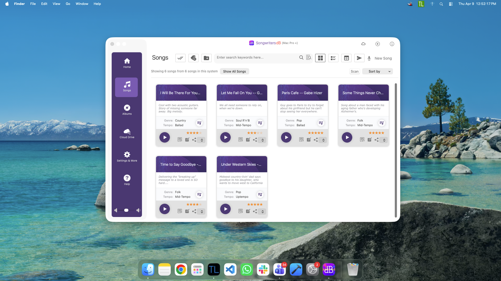 SongwritersdB – Professional Songwriting & Music Cataloging Suite screen 2