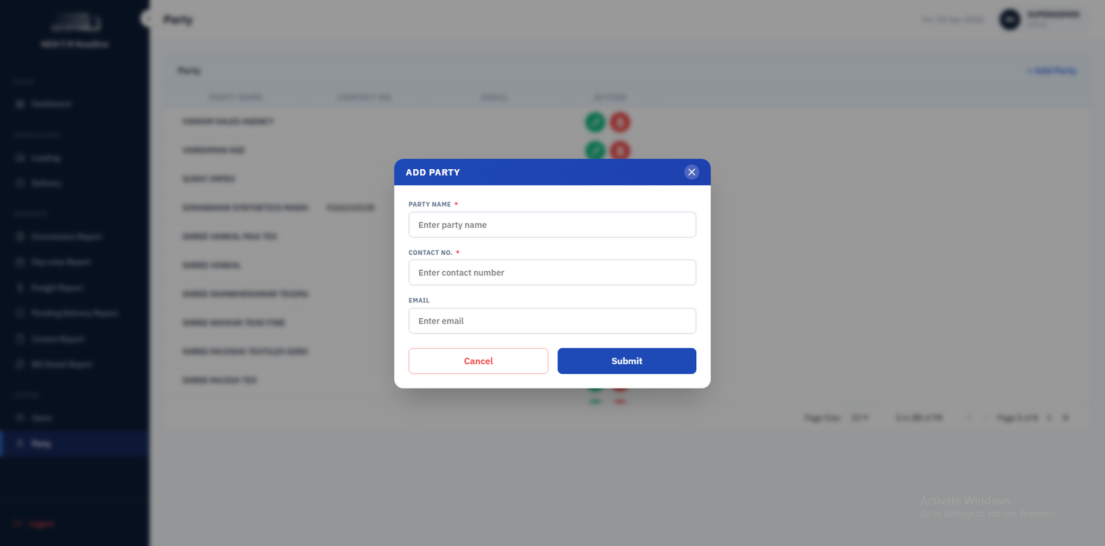 FM Roadlines Admin Portal screen 15