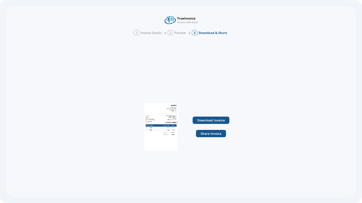 True Invoice screen 3