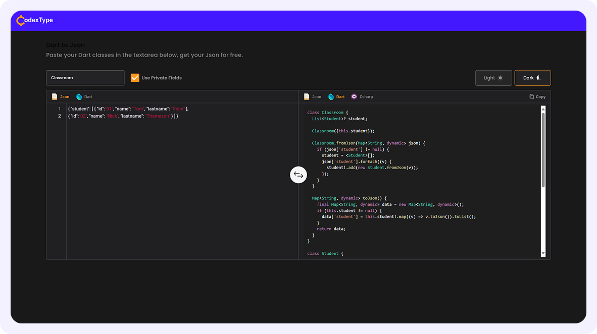 CodeX Type screen 2