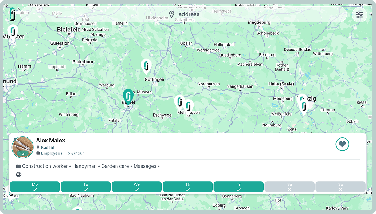 JustJobMe Web screen 2