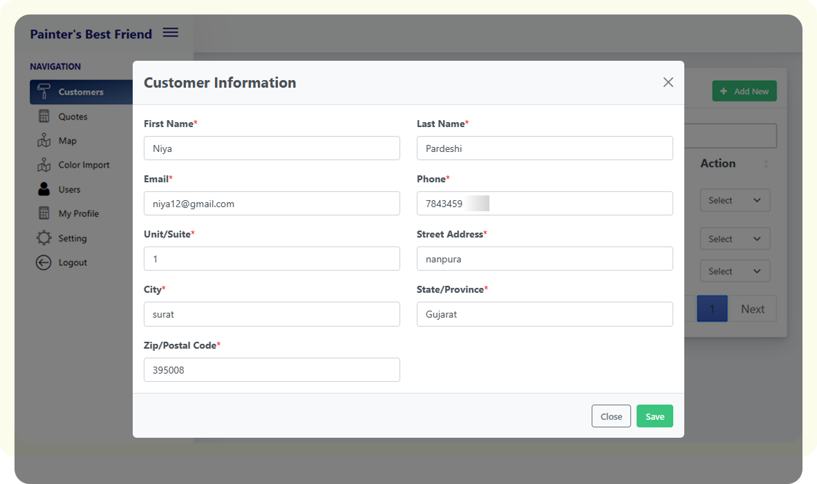 Painter’s Restored – Service Management System screen 10