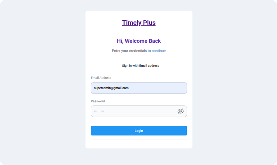 Timely Plus – Time Management System screen 1