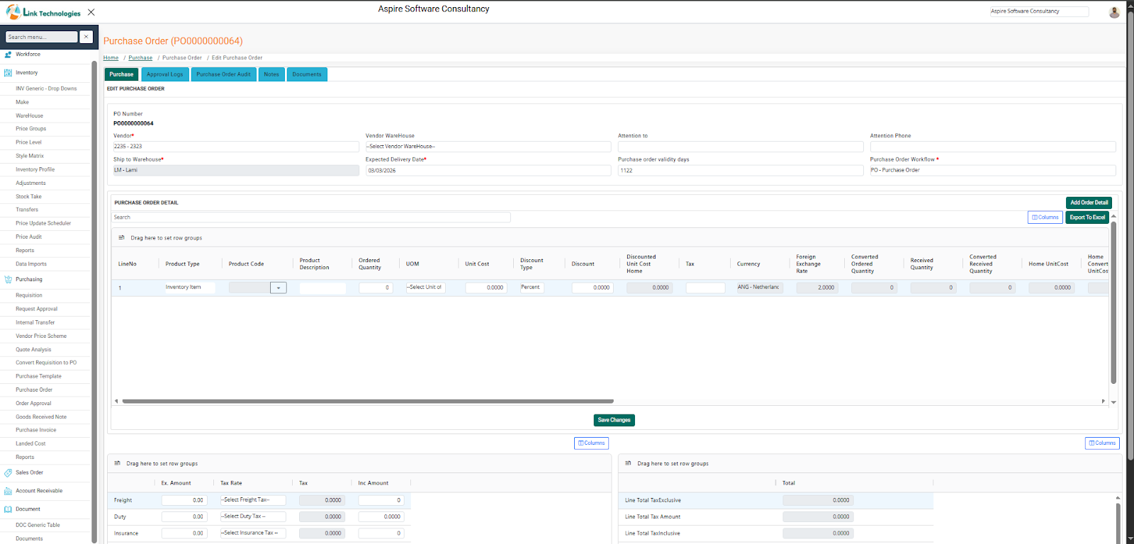 LinkERP – Enterprise Resource Planning System screen 5