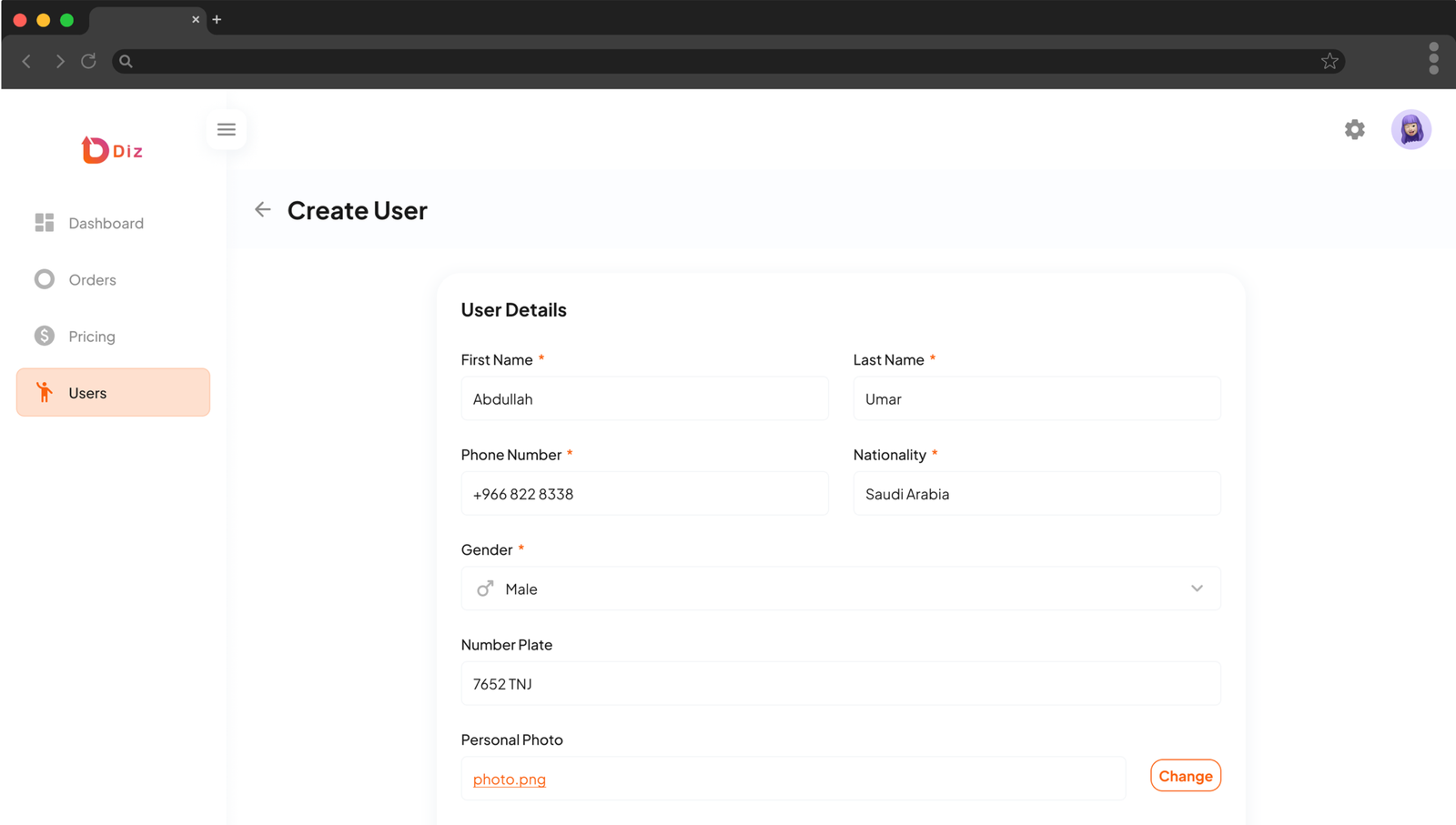 DIZ – Carpooling & Ride-Sharing Web App screen 3
