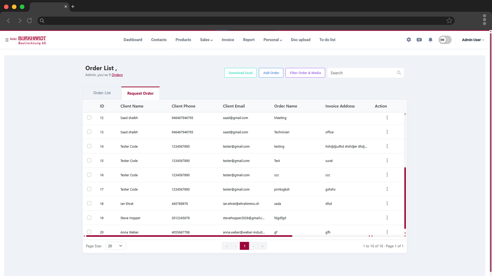 Technician screen 5