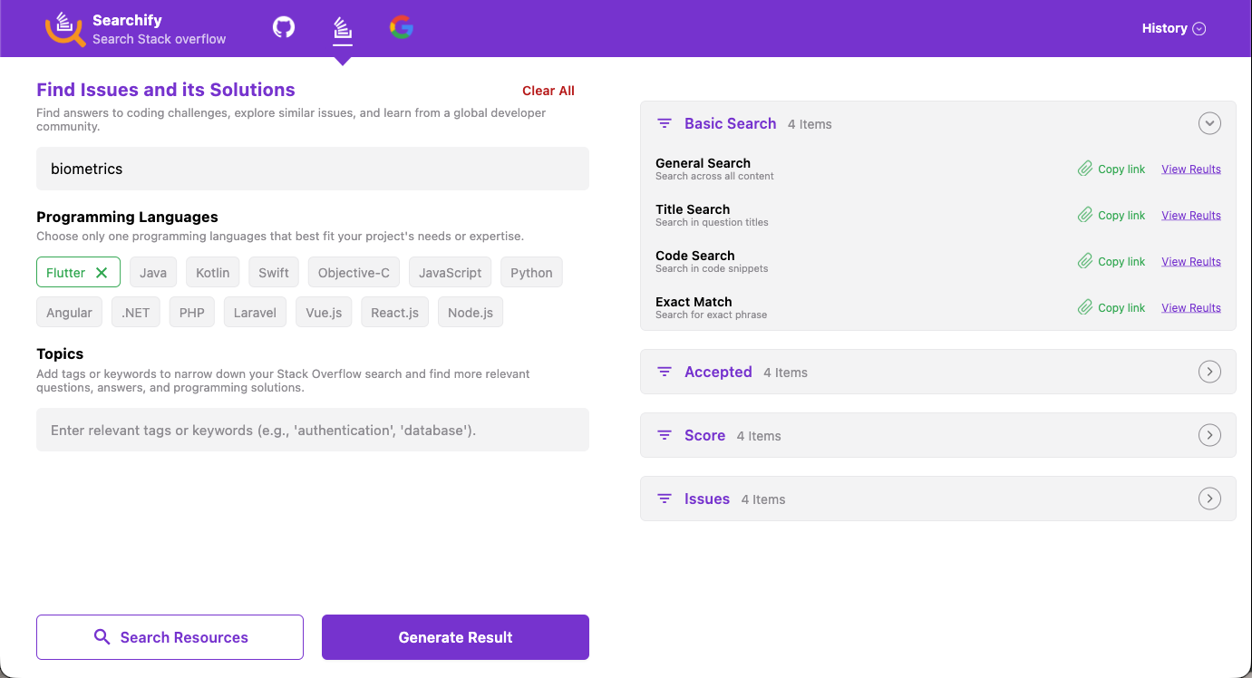 Searchify – Multi-Platform Developer Search Aggregator screen 4