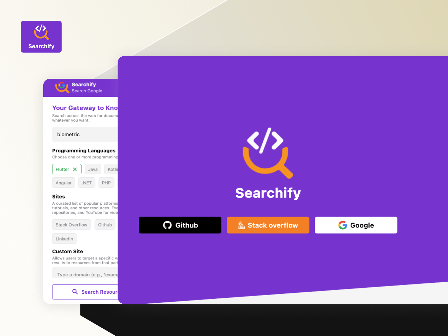 Searchify – Multi-Platform Developer Search Aggregator