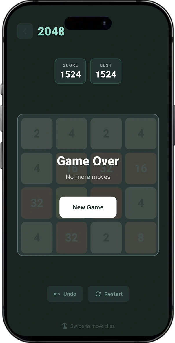 2048 Game screen 3
