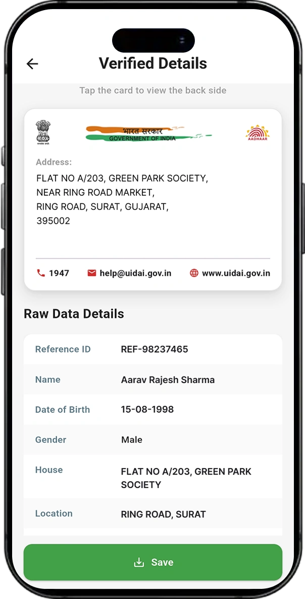 Aadhaar Data Extractor screen 3