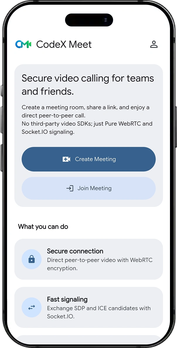 CodeX Meet screen 1