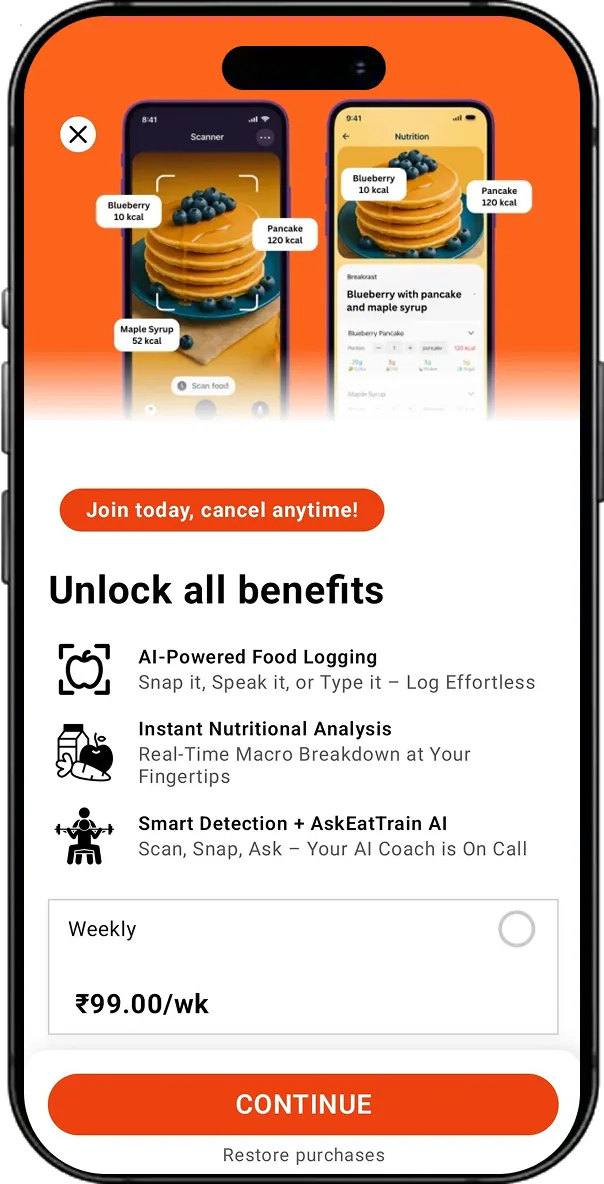 EatTrainTrack: Calorie Counter screen 2
