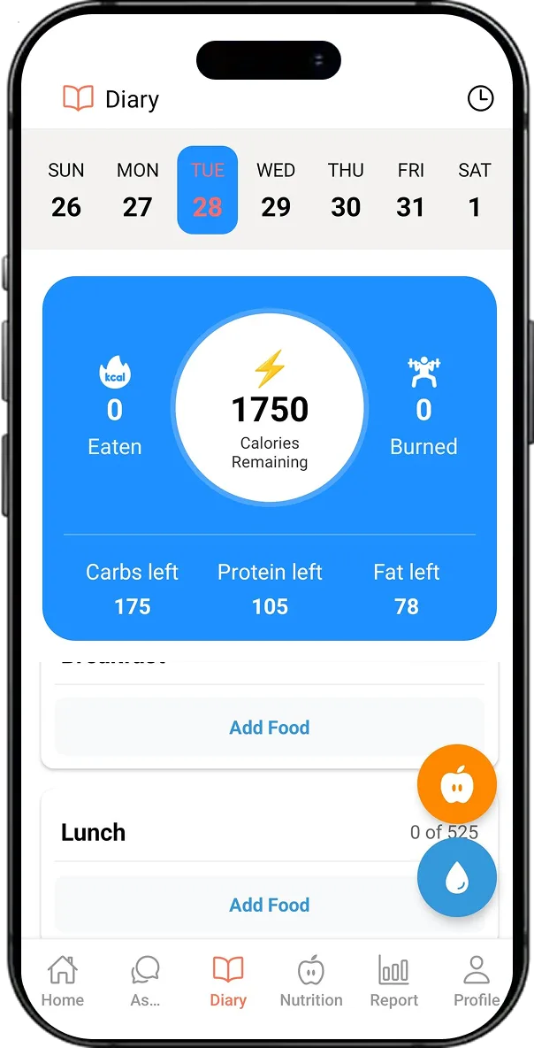 EatTrainTrack: Calorie Counter screen 3