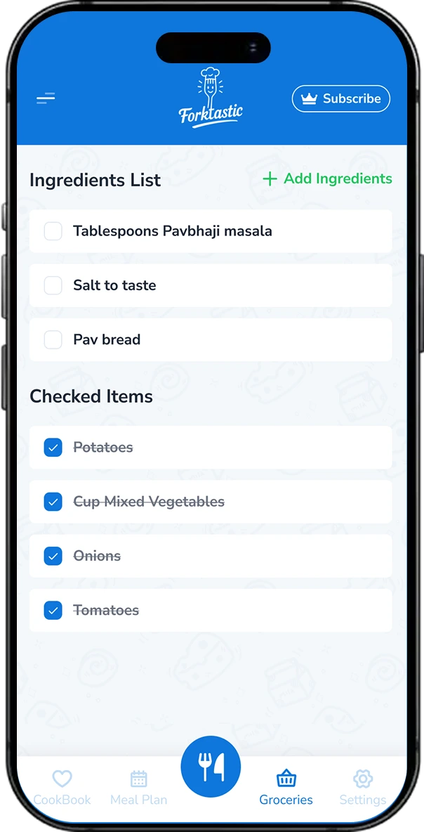 Forktastic Recipe Management App screen 4
