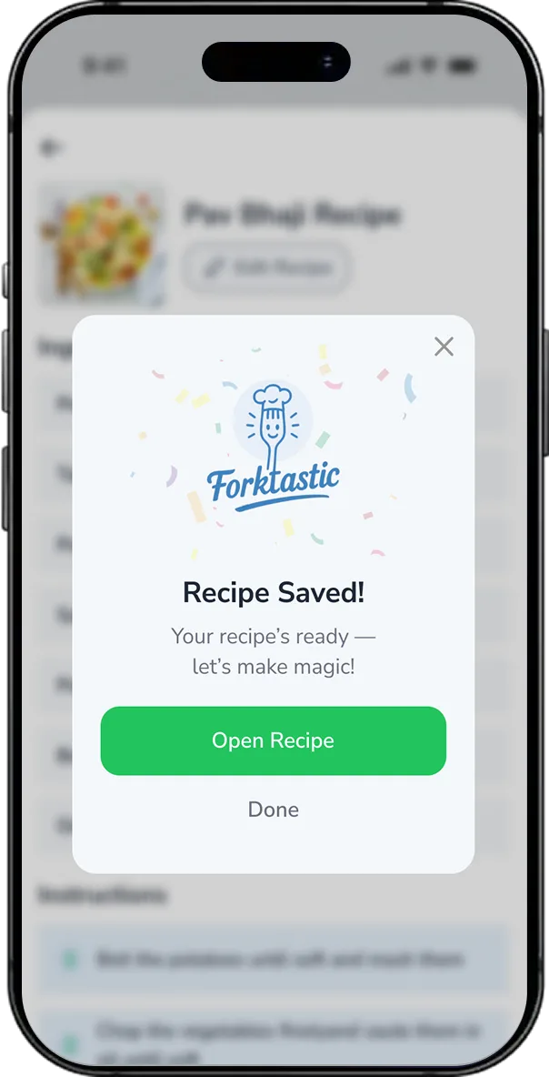 Forktastic Recipe Management App screen 12