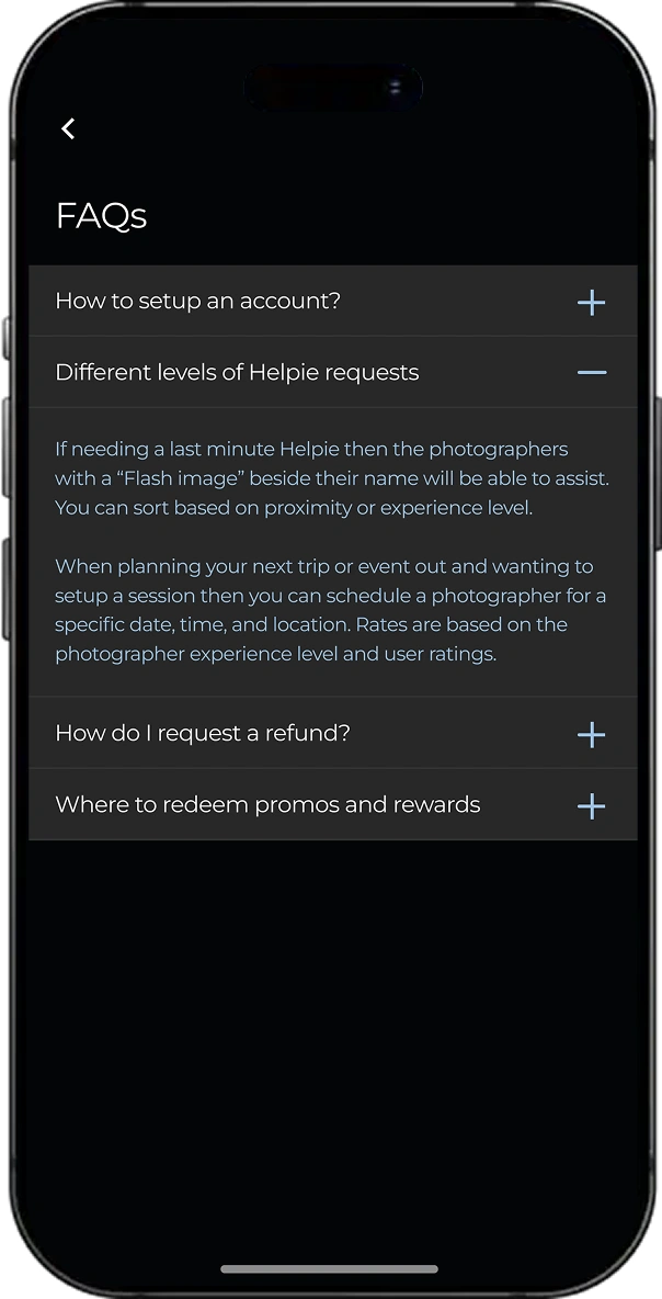 Helpie Photography App screen 10
