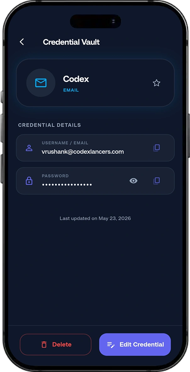 Secure Auth Vault screen 3