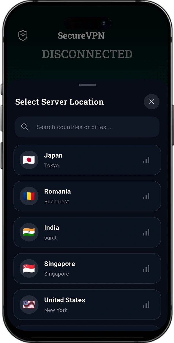 Secure VPN screen 3