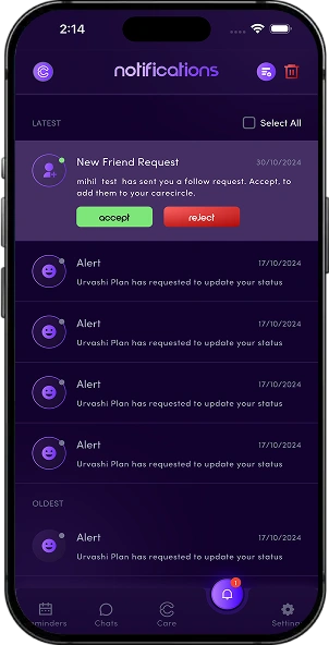 Carecheck screen 2
