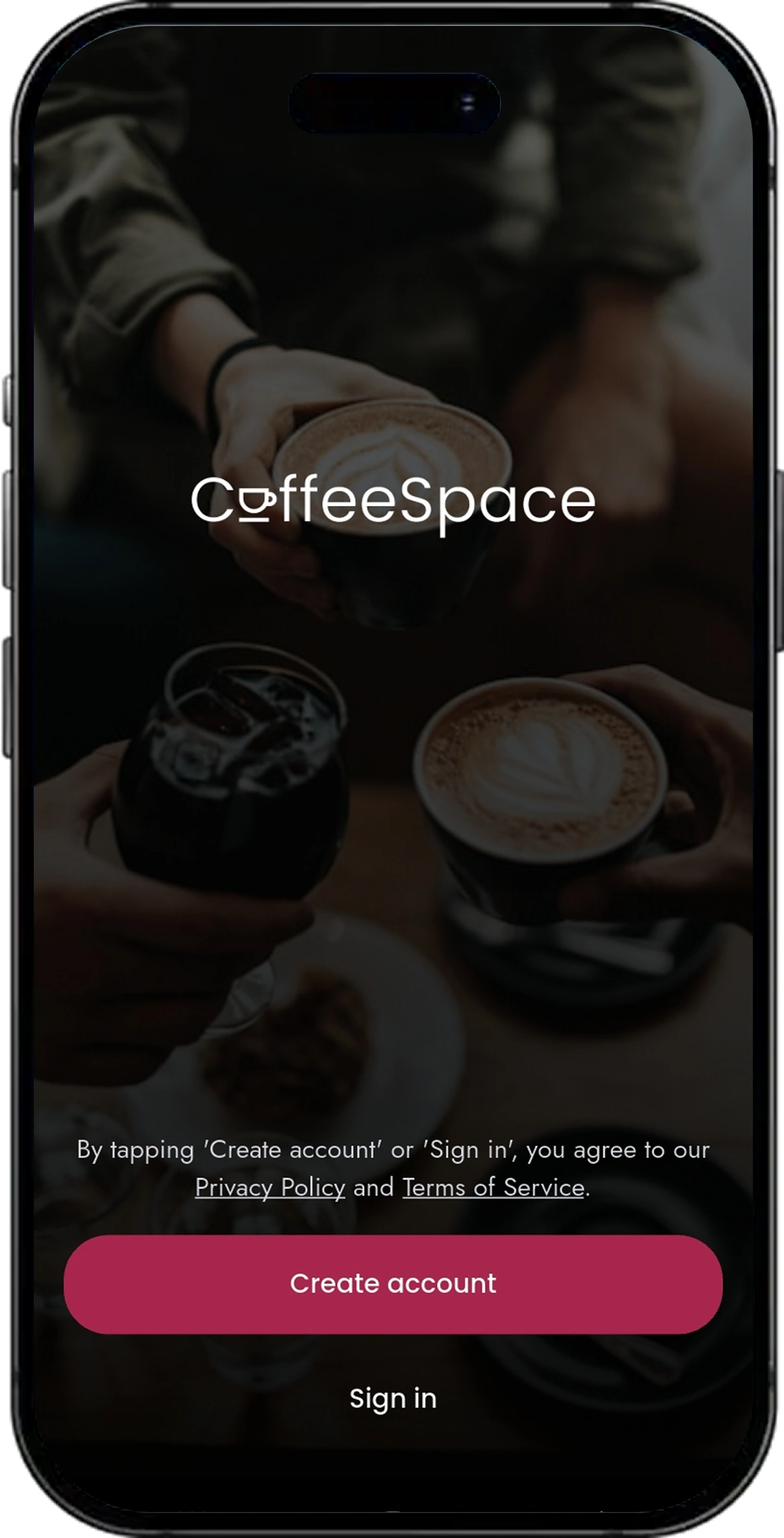 CoffeeSpace screen 2