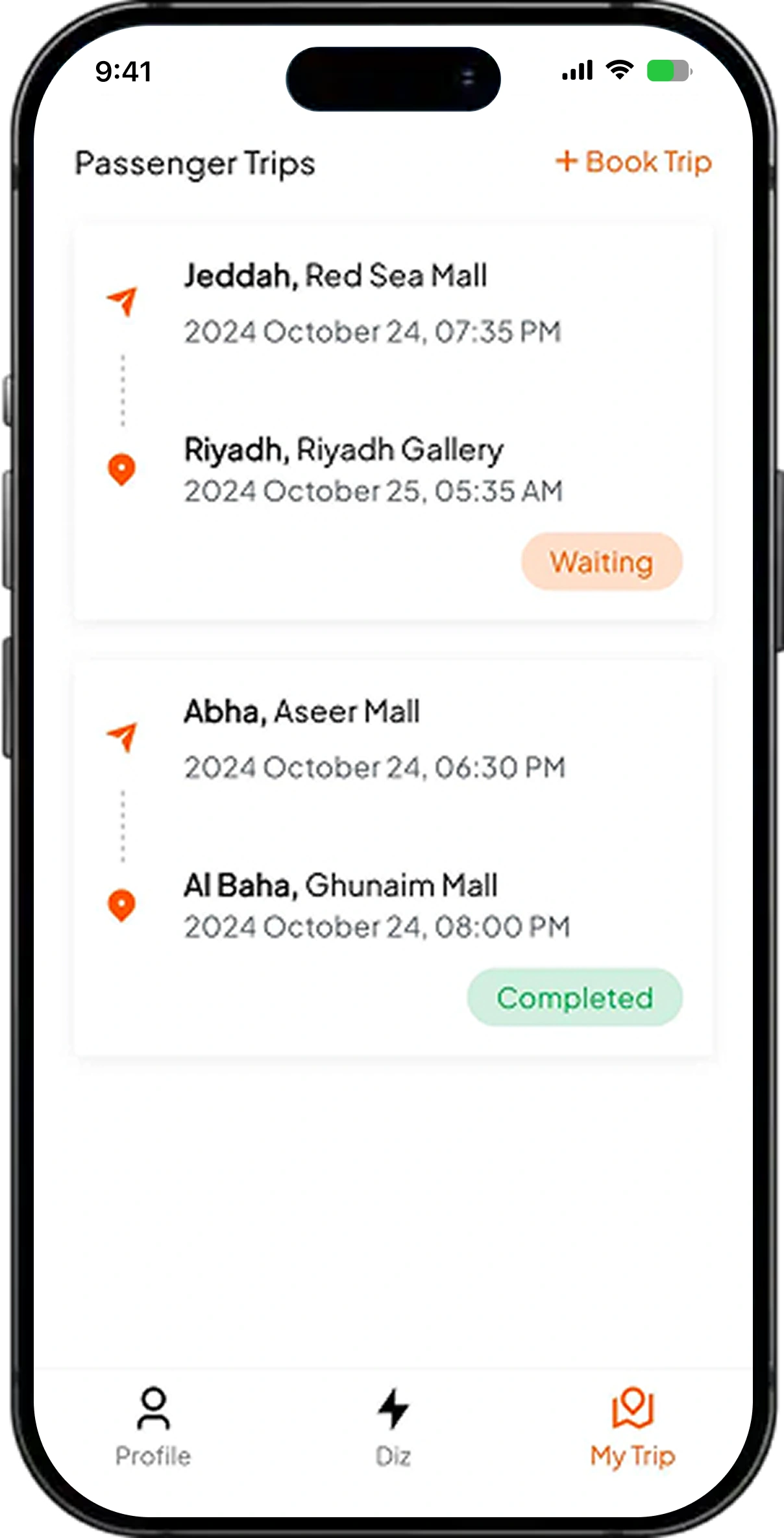 DIZ – Carpooling & Ride-Sharing App screen 2