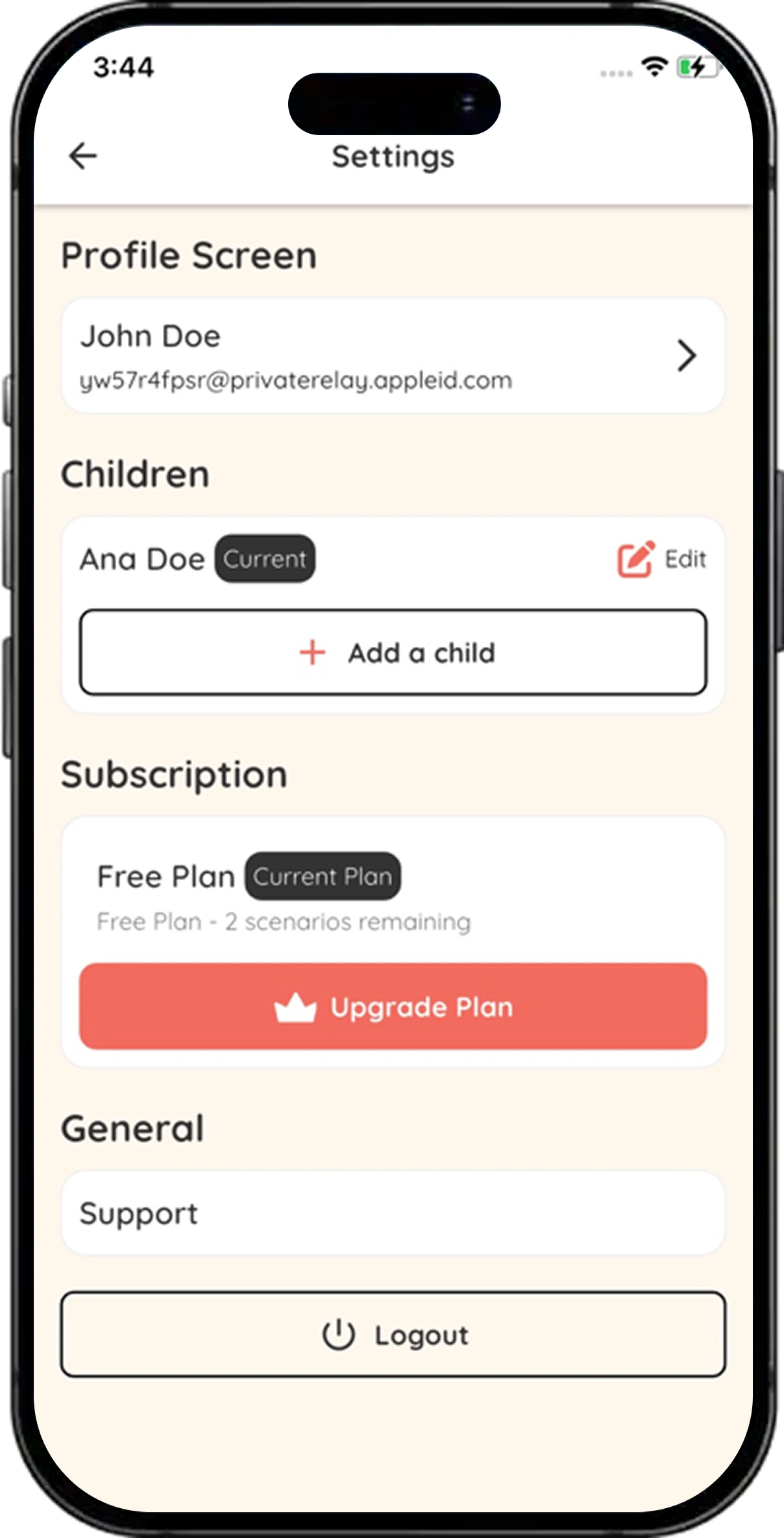 OpenDoor Parenting screen 4