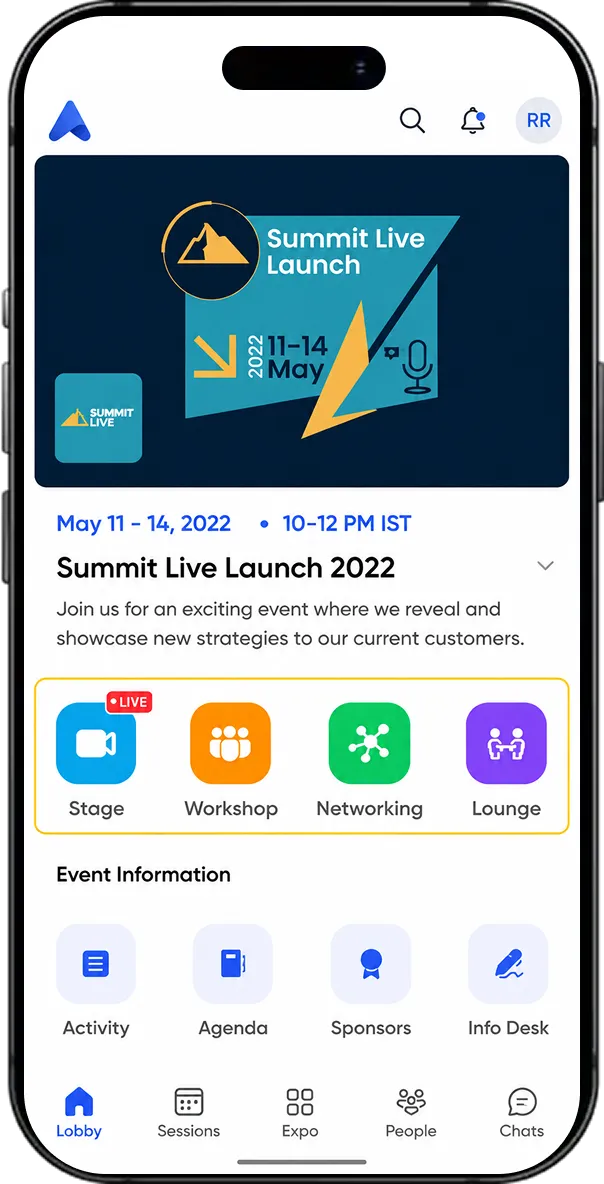 Accelevents Event App screen 1